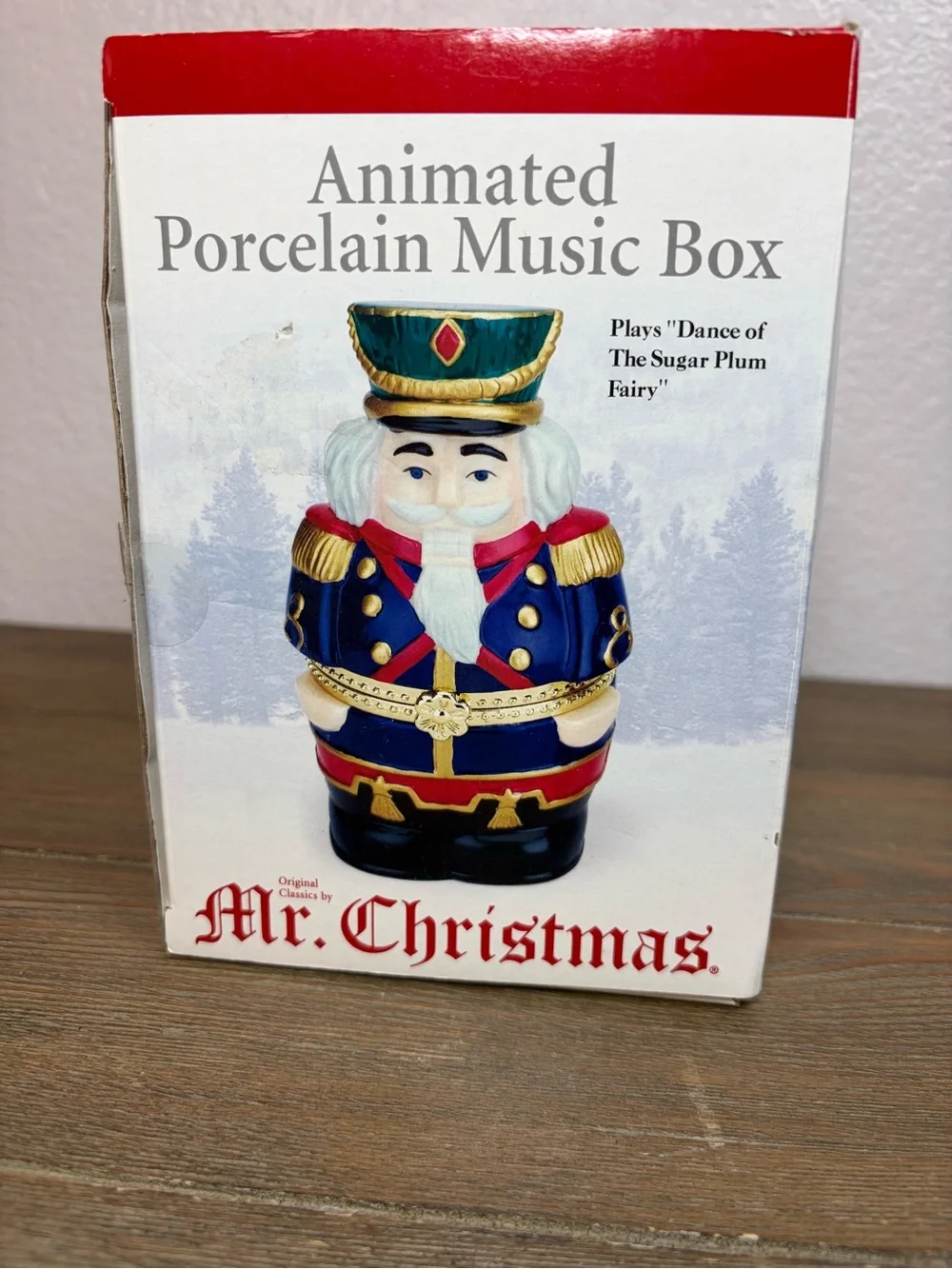 Mr. Christmas Hinged Music Box Plays Nutcracker Tiny House Ballroom Dancers 4”
